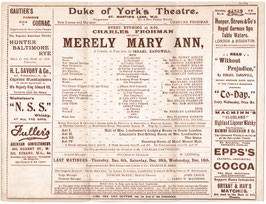 Merely Mary Ann. Gerald Du Maurier, Henry Ainley, Sam Sothern, Rosa Leo, Eleanor Robson. Duke Of York's, 1904