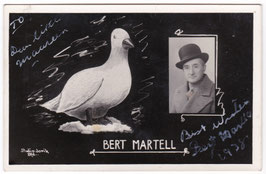 Bert Martell. Animal impersonator. Signed postcard, dated 1938