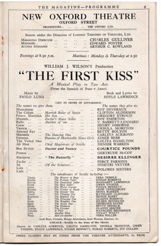 The First Kiss. Roy Deveraux, Clifton Alderson, Courtice Pounds, Gregory Stroud, Betty Bolton, Desiree Ellinger, New Oxford, 1924