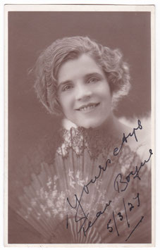 Jean Boyne (Mrs Frank E Franks) Signed postcard dated 1927