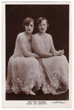The Trix Sisters. Helen and Josephine (mother and daughter) vocalists. Signed postcard