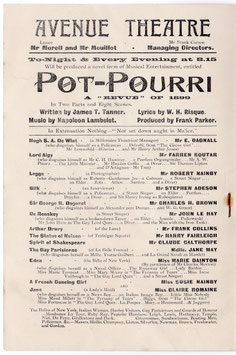 Pot Pourri (Revue of 1899) Farren Soutar, Ells Dagnall, Robert Nainby, Jane May, Marie Dainton, Claire Romaine. Avenue, 1899