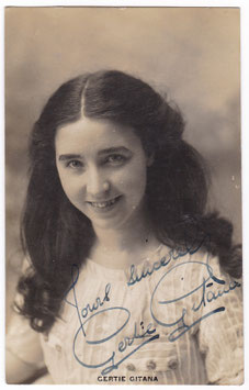 Gertie Gitana. Hudson Studios, Birmingham. Signed postcard