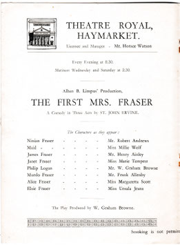 The First Mrs Fraser. Marie Tempest, Henry Ainley, Ursula Jeans. Haymarket, 1929/31