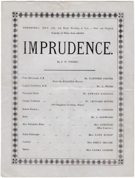 Imprudence: His Last Legs. Clifford Cooper, Edward Righton, Leonard Boyne, Kate Bishop, Emily Miller, Laura Lindon. Folly, 1881