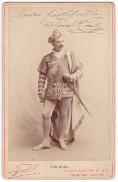 Tom Karl. Irish tenor (1846-1916) Falk. Signed cabinet photo