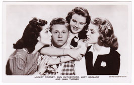 Mickey Rooney, Ann Rutherford, Judy Garland and Lana Turner. Picturegoer 1281