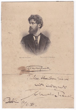 Martin Roeder. Composer. Signed engraving dated Dublin 1888