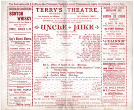 Uncle Mike. Edward Terry, William Calvert, Henry V Esmond, Carlotta Addison, Alexes Leighton. Terry's, 1892/93