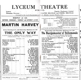 The Only Way. Martin Harvey, Nina De Silva, William Stack, Arthur Chesney, William Farren, Marie Linden. Lyceum, 1921