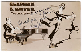 Clapham and Dwyer. Comedians. Signed postcard