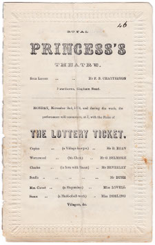 The Lottery Ticket: Lost In London. B Egan, George Belmore, Alfred Mellon, Lydia Foote, Miss Lovell. Princess's, 1874
