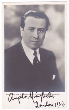 Angelo Minghetti. Tenor. Signed postcard 1934