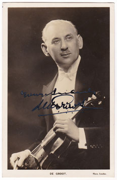 David De Groot. Violinist and bandleader. Signed postcard