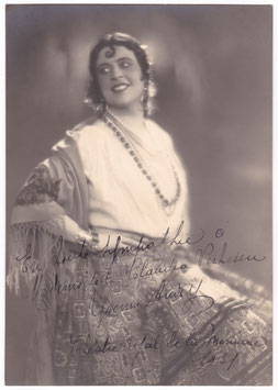 Yvonne Andry "Carmen" Théâtre de la Monnaie. Signed and inscribed photo, dated 1931