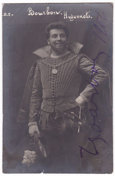 Jean Bourbon "Les Huguenots" Signed postcard dated 1907