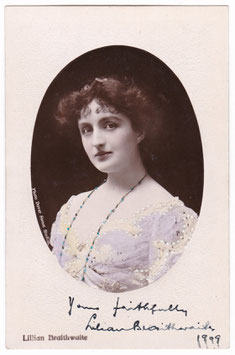 Lilian Braithwaite. Aristophot E 1868. Signed postcard, dated 1909