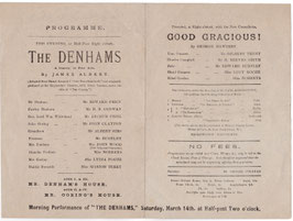 The Denhams. Edward Price, H B Conway, Arthur Cecil, John Clayton, Albert Sims, Lydia Foote, Marion Terry. Court, 1885