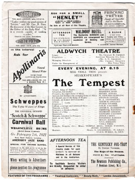 The Tempest. Howard Rose, Herbert Ross, Henry Ainley, Francis Lister, Joyce Carey, Winifred Barnes, Viola Tree. Aldwych, 1921