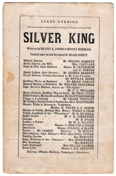 The Silver King. Wilson Barrett, E S Willard, George Barrett, Mary Eastlake, Dora Vivian, Nellie Palmer. Princess, 1882