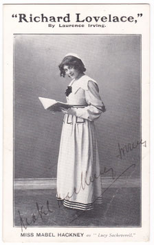 Mabel Hackney Irving "Richard Lovelace" Signed postcard