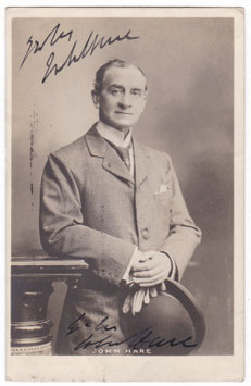 John Hare. Signed postcard