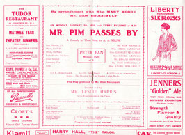 Mr Pim Passes By. Ben Webster, Irene Vanbrugh, Leslie Howard, Dion Boucicault. New Theatre, 1920