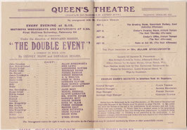 The Double Event. Allan Aynesworth, Eric Lewis, Reginald Dance, Langhorne Burton, Alice Beet, Ethel Irving. Queen's, 1917