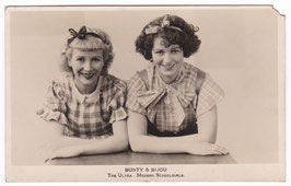 Bunty and Bijou (The Original Sisters Gordon) Signed postcard
