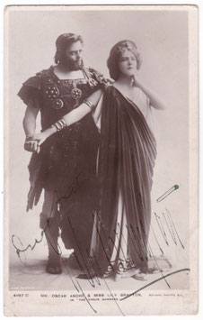 Oscar Asche and Lily Brayton "The Virgin Goddess" Rotary 4197 C. Signed postcard