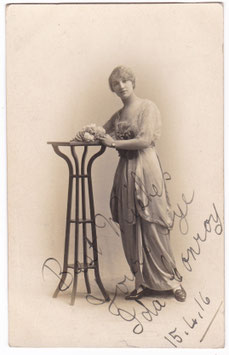 Ida Conroy. Singer. Signed postcard, dated 1916