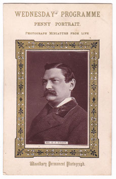Henry James Byron. Actor and playwright. Wednesday programme. Penny portrait. Woodburytype