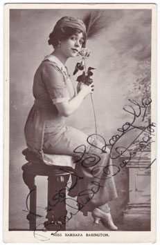 Barbara Babington. Comedienne, singer. Signed postcard