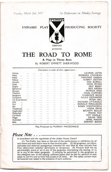 The Road To Rome. James Mason, Laurier Lister, David Tree, Barbara Cochran, Marjorie Gabain. Embassy, 1937