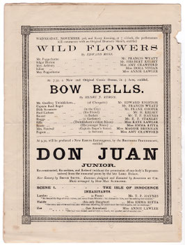 Don Juan Junior: Wild Flowers: Bow Bells. Kate Lawler, Edward Righton, Frank Cooper, Amy Crawford, Sylvia Grey. Royalty, 1880