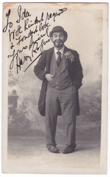 Harry Rogers. The Hebrew comedian. Signed postcard