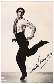 Léonide Massine. Signed postcard