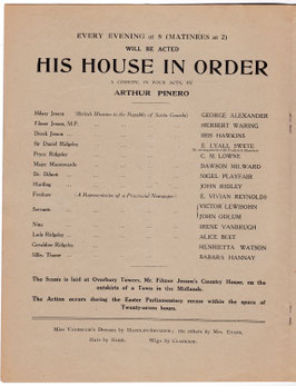 His House In Order. George Alexander, Herbert Waring, Iris Hawkins, Henrietta Watson, Irene Vanbrugh. St James's, 1914