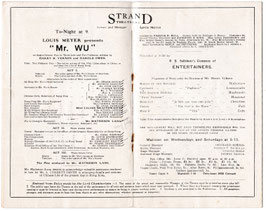 Mr Wu. Matheson Lang, Lilian Braithwaite, Frank Royde, Dorothy Turner, Arthur Seaton, Ivor Smith  Strand, 1913/14