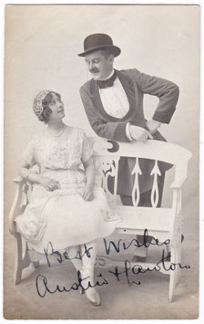 Jack Austin and Lena Lawton. The Dude and the Girl. Signed postcard