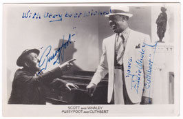 Harry Clifford Scott and Edward Peter Whaley. Pussyfoot and Cuthbert. Signed photo