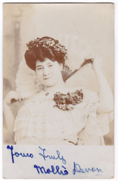 Mollie Devon. Comedienne. Signed postcard