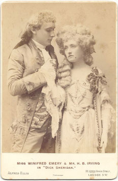 Winifred Emery and H B Irving in "Dick Sheridan" Alfred Ellis cabinet photo