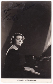 Peggy Cochrane. Musician, singer, composer. Signed postcard