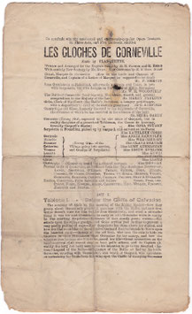 Les Cloches De Corneville. Fred Mervin, Harry Paulton, Shiel Barry, Kathleen Corri, Cora Stuart, Clara Graham. Globe, 1879