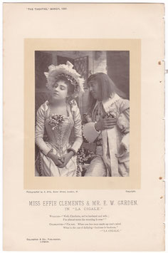 Effie Clements as Charlotte and E.W. Garden as William in "La Cigale" Alfred Ellis, 1891. Carbon