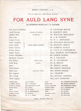 For Auld Lang Syne. Leonard Boyne, William Mollison, Stanley Brett, Fanny Brough, Zeffie Tilbury, Lily Hanbury, Lyceum, 1900
