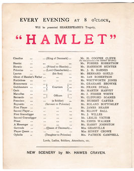 Hamlet. Forbes Robertson, Martin Harvey, J Fisher White, Stella Patrick Campbell, Sidney Crowe, H Cooper Cliffe. Lyceum, 1897