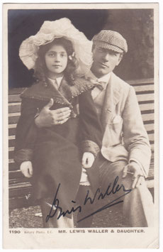 Lewis Waller and daughter. Rotary 1190. Signed postcard