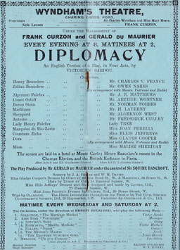 Diplomacy. Charles V France, Owen Nares, A E Matthews, Arthur Wontner, Maud Tree, Gladys Cooper. Wyndham's, 1913/14